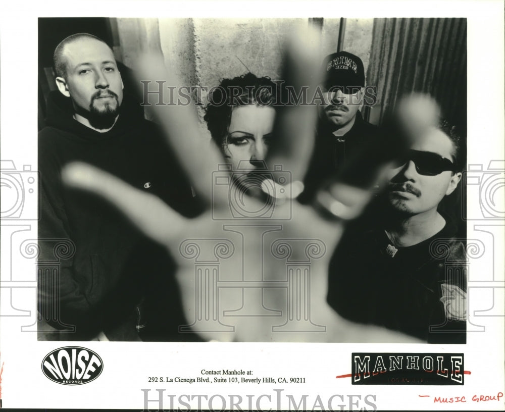 1996 Press Photo Members of the music group Manhole - hcp04820- Historic Images