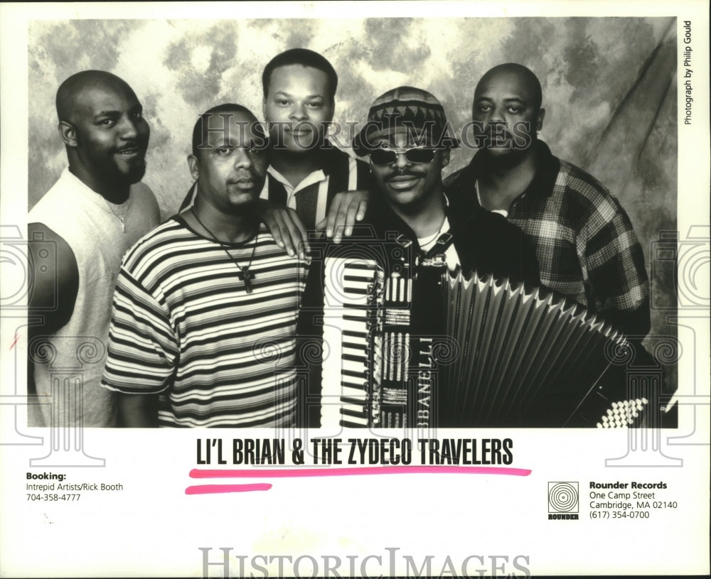 1997 Press Photo Members of the music group Li'l Brian & The Zydeco Travelers- Historic Images