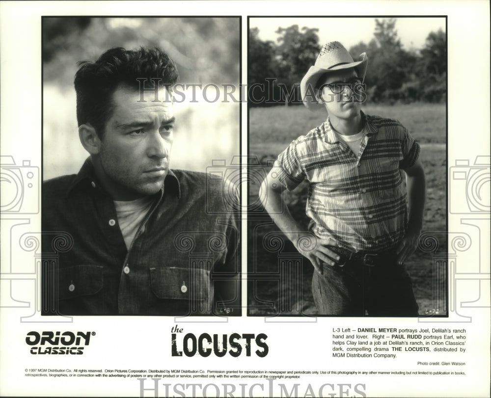 1997 Press Photo Daniel Meyer, Paul Rudd star in The Locusts an Orion Classic.- Historic Images