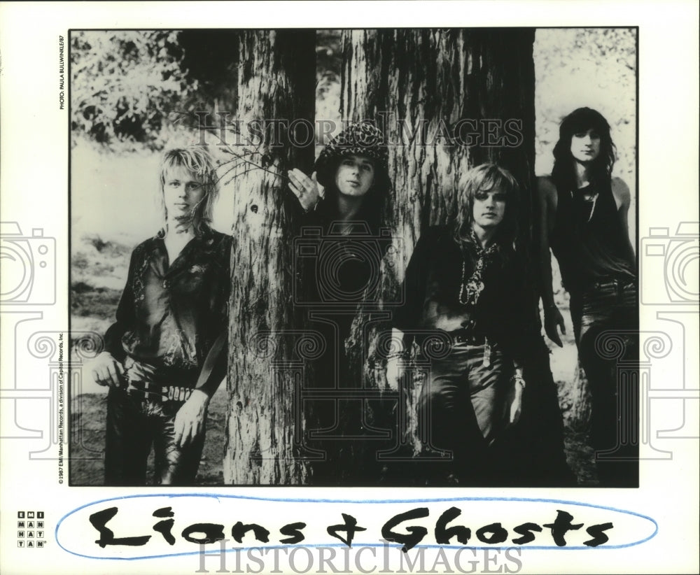 1987 Press Photo Music group Lions &amp; Ghosts. - hcp04924- Historic Images