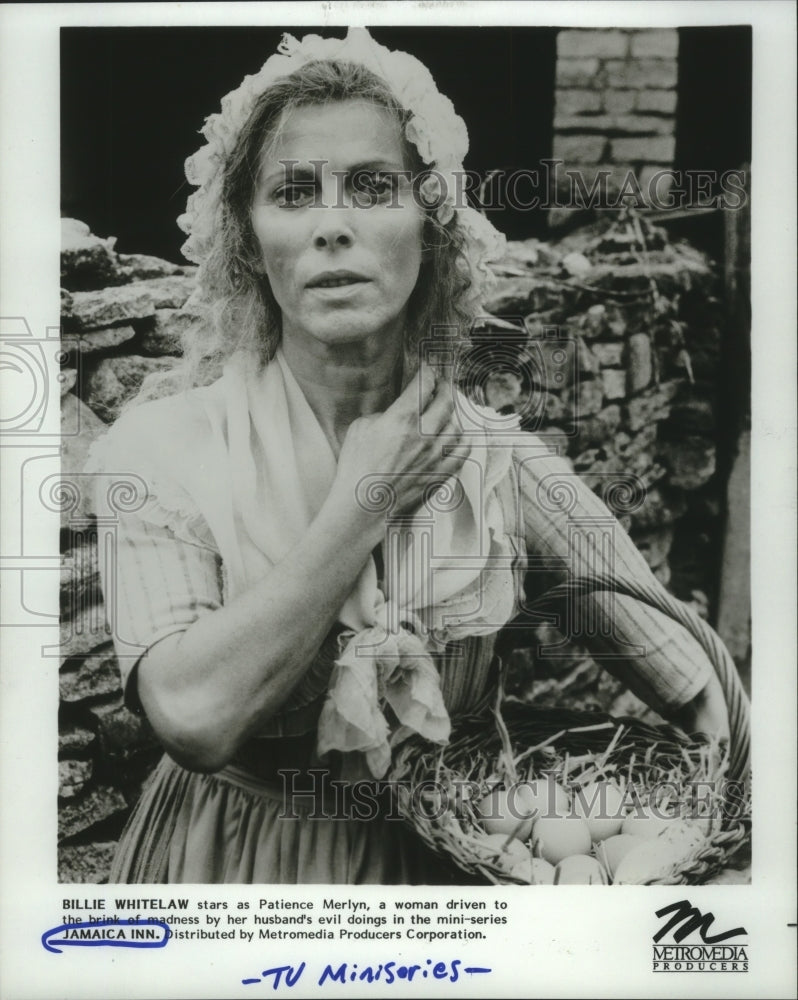 1985 Press Photo Billie Whitelaw stars in miniseries &quot;Jamaica Inn&quot;. - hcp04972- Historic Images