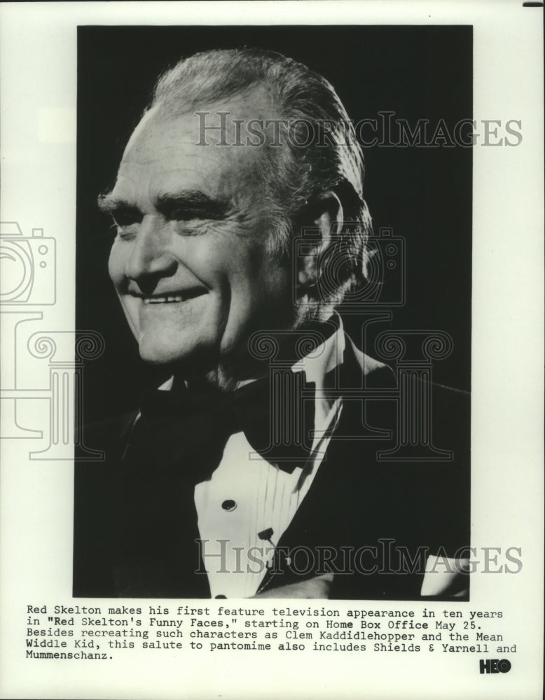 1980 Press Photo Red Skelton appears in &quot;Red Skelton&#39;s Funny Faces&quot; - hcp05052- Historic Images