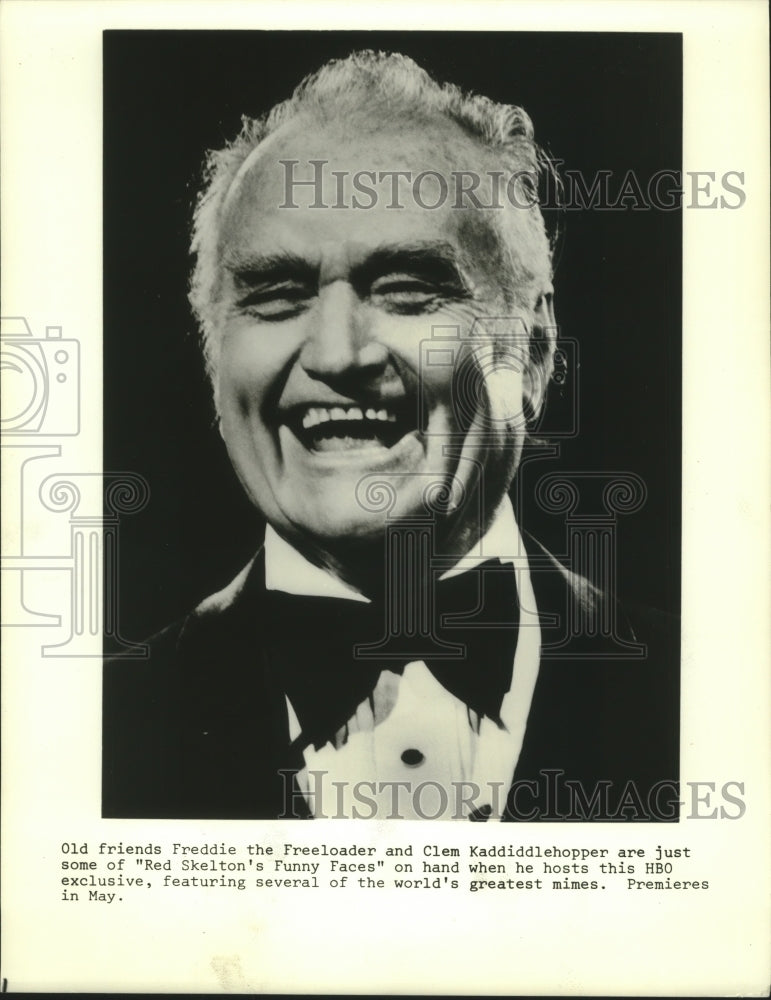 1980 Press Photo Red Skelton hosts &quot;Red Skelton&#39;s Funny Faces&quot; on HBO- Historic Images