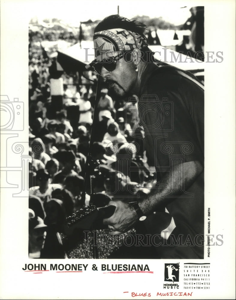 1995 Press Photo Member of the blues music group John Mooney &amp; Bluesiana- Historic Images