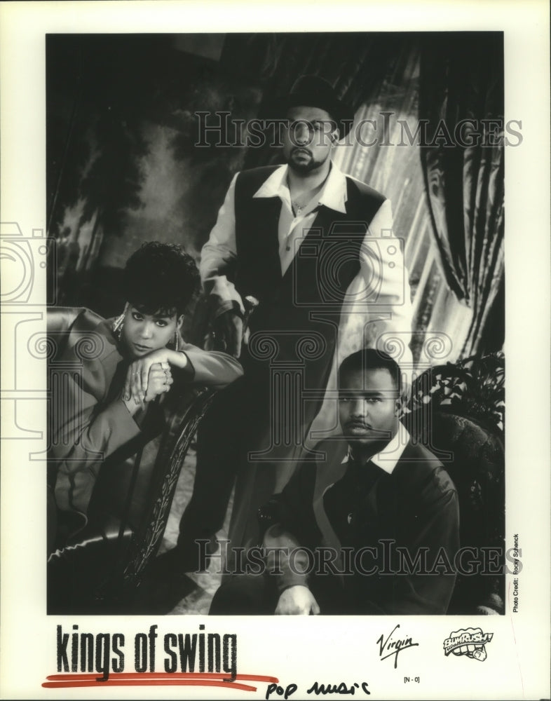 1990 Press Photo Members of the pop music group Kings of Swing - hcp05133- Historic Images