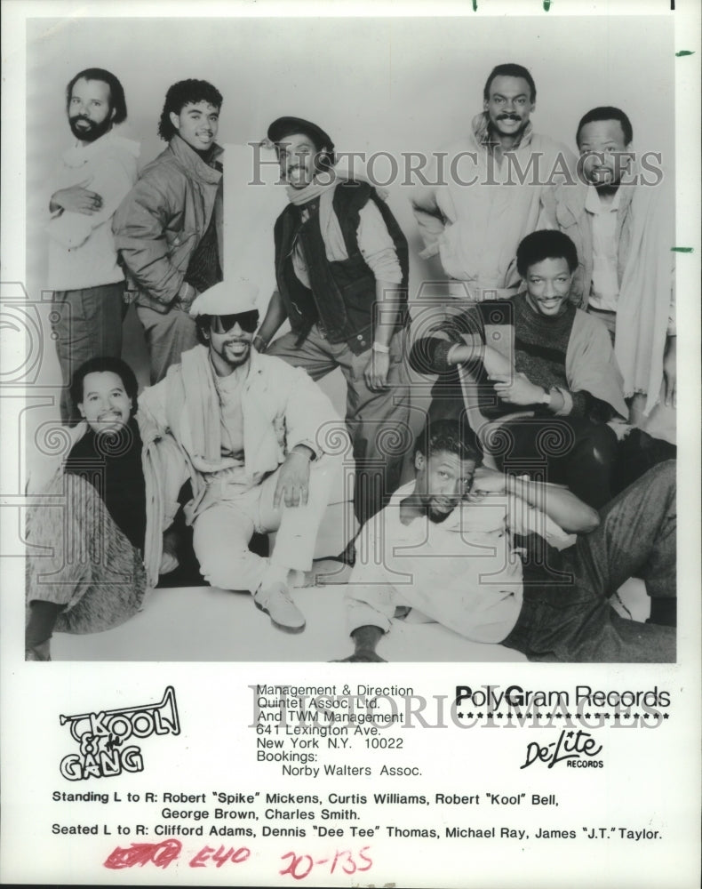 1986 Press Photo Members of the pop music group Kool &amp; The Gang - hcp05135- Historic Images