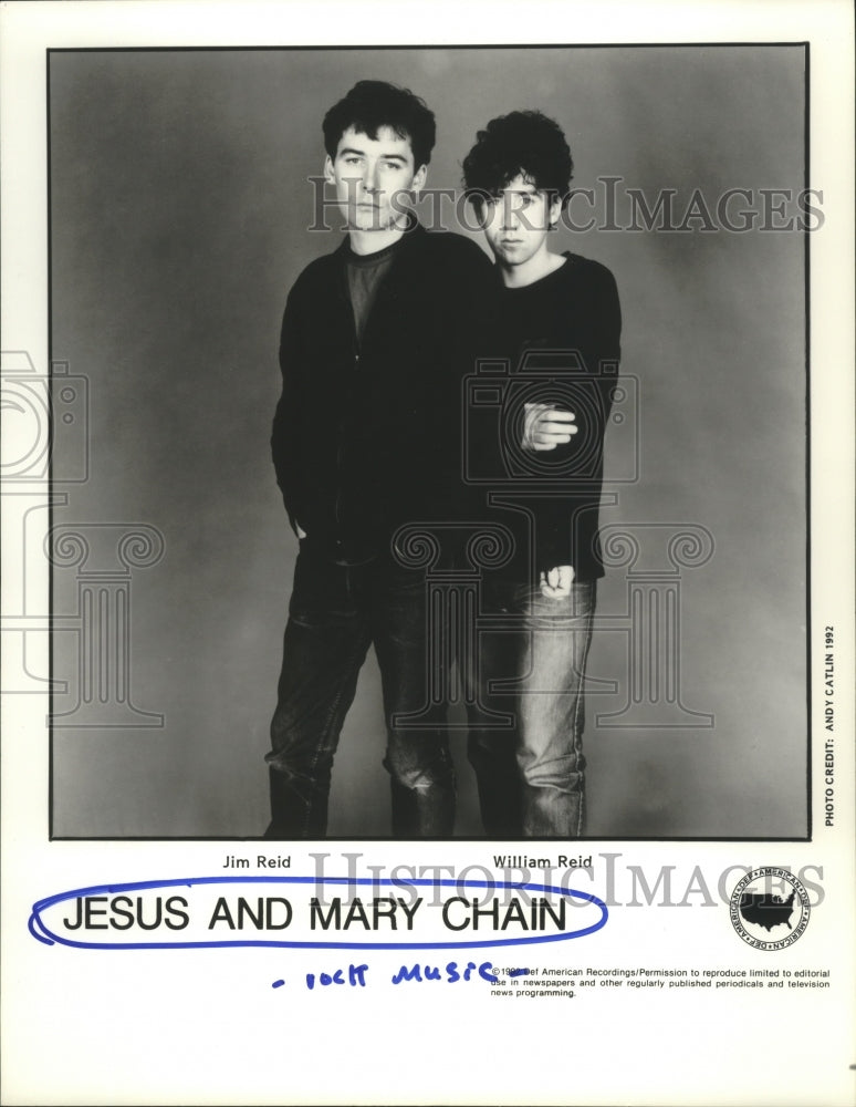 1992 Press Photo Members of the rock music group Jesus and Mary Chain- Historic Images