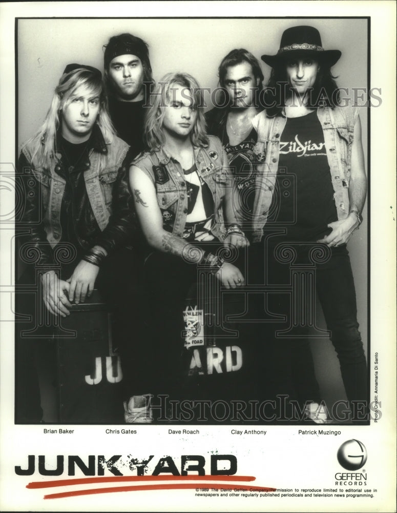 1989 Press Photo Members of the music group Junkyard pose for a photo- Historic Images