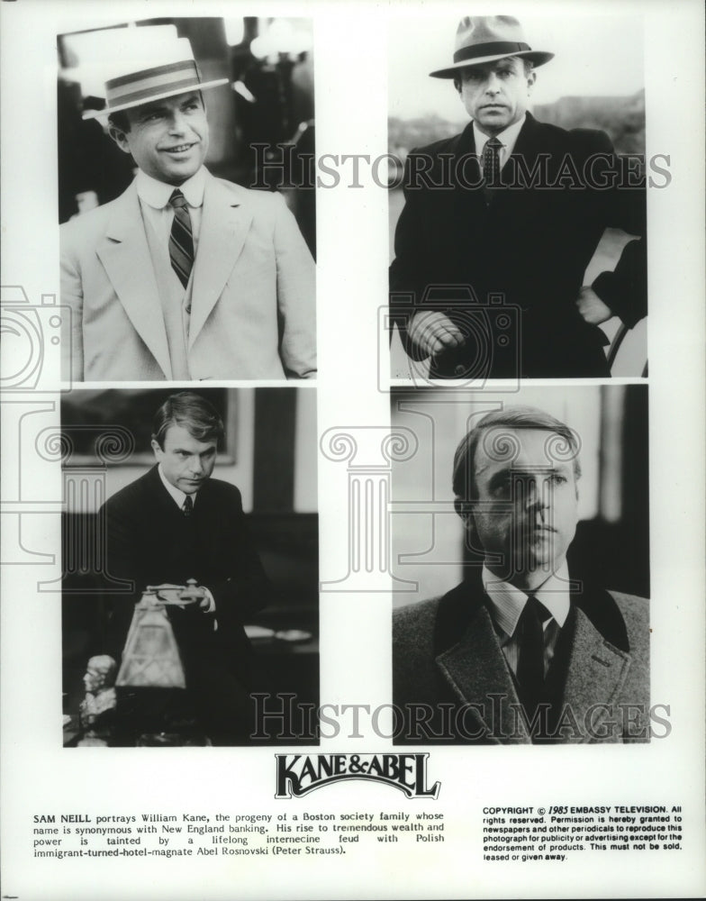 1985 Press Photo Sam Neill stars in the miniseries &quot;Kane &amp; Abel&quot; - hcp05168- Historic Images