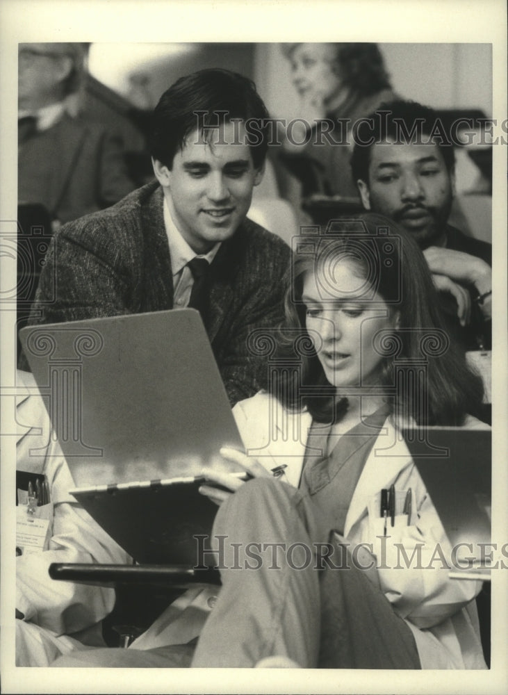 1986 Press Photo Patricia Kalember and Tony Super act in &#39;Kay O&#39;Brien&quot;- Historic Images