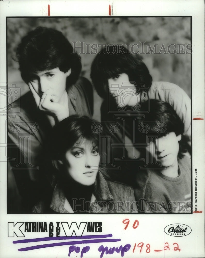 1985 Press Photo Members of the pop music group Katrina and the Waves- Historic Images