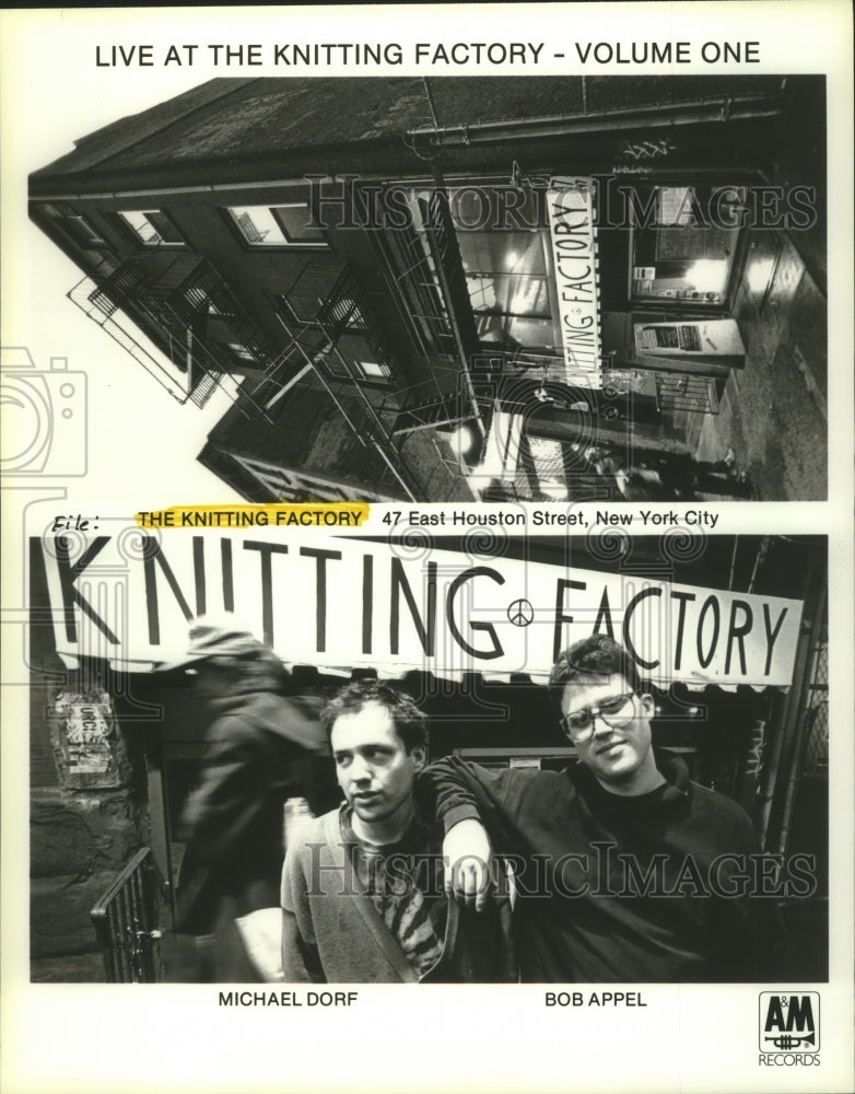 1989 Press Photo Michael Dorf and Bob Appel at the Knitting Factory - hcp05208- Historic Images