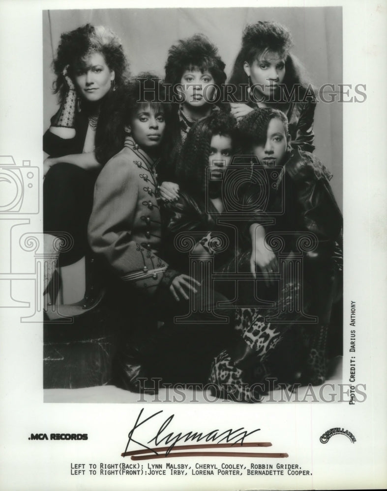 1986 Press Photo Members of the music group Klymaxx pose for photo - hcp05216- Historic Images