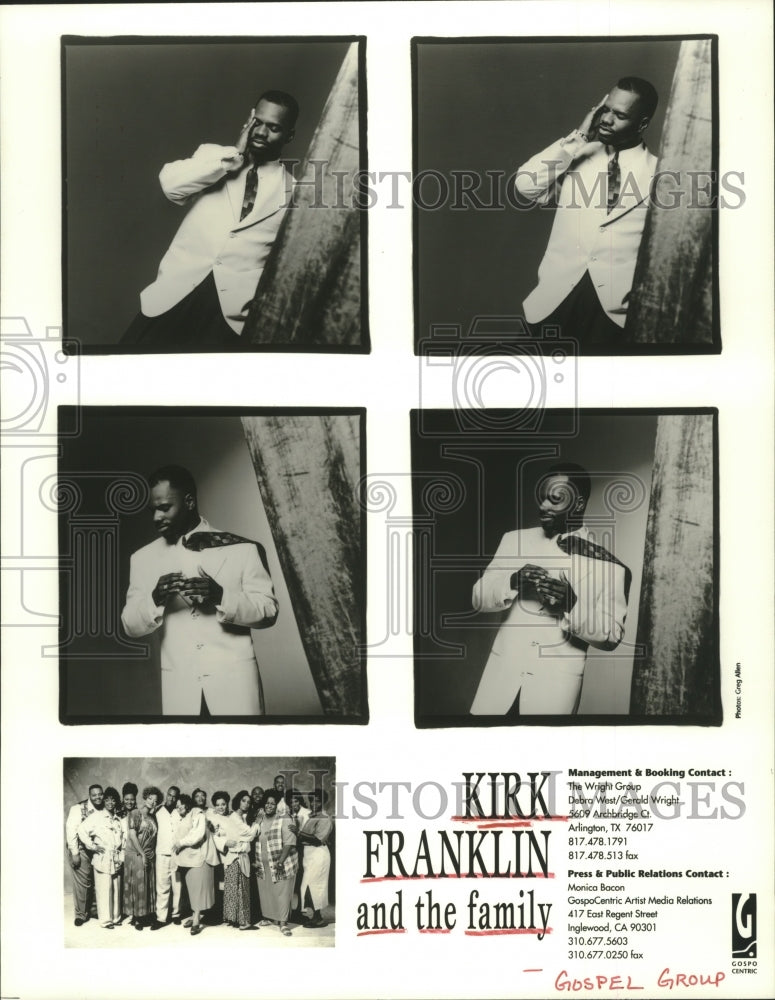 1996 Press Photo Members of the gospel music group Kirk Franklin and the Family- Historic Images