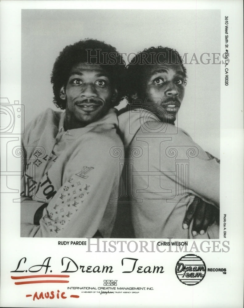 1986 Press Photo Rudy Pardee &amp; Chris Wilson of &quot;L.A. Dream Team&quot;. - hcp05233- Historic Images