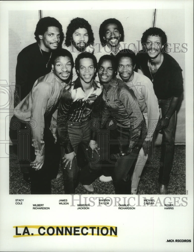 1982 Press Photo Members of pop group &quot;LA. Connection&quot;. - hcp05234- Historic Images