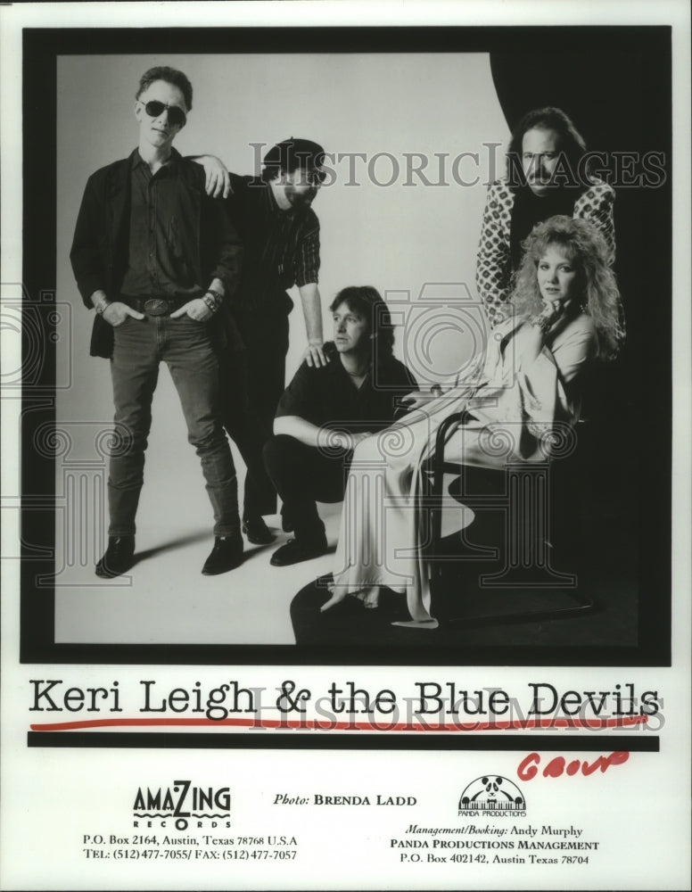 1991 Press Photo Music group &quot;Keri Leigh &amp; the Blue Devils&quot;. - hcp05266- Historic Images