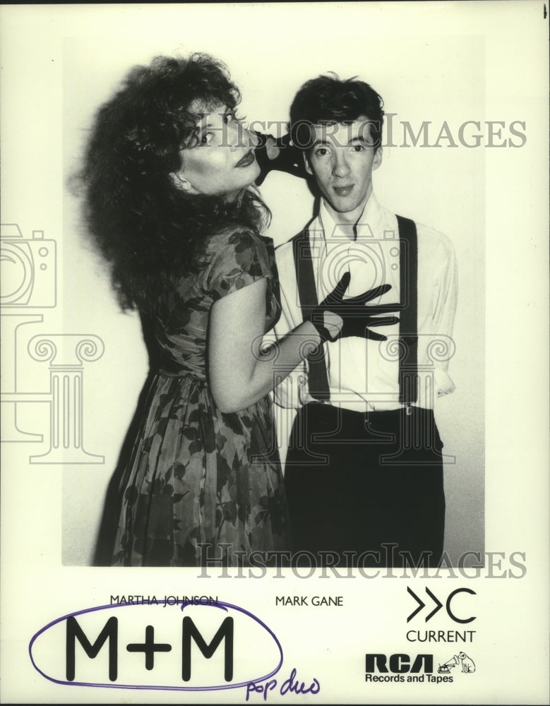 1984 Press Photo Members of the pop music duo M + M - hcp05324- Historic Images