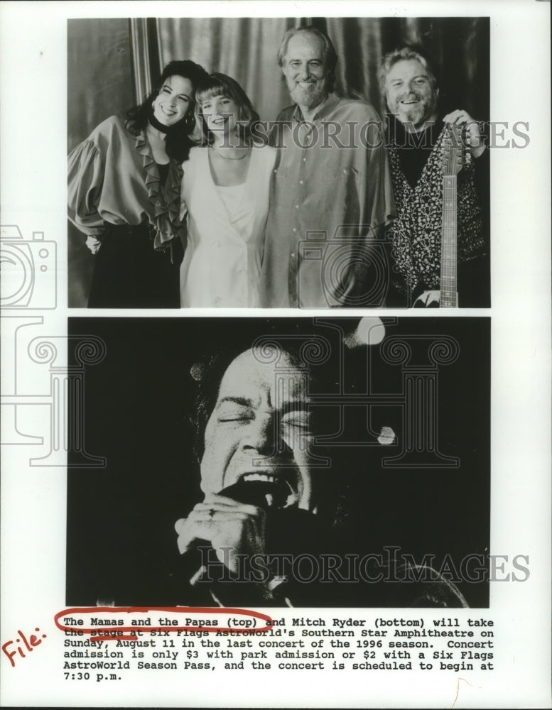 1995 Press Photo Members of The Mamas and the Papas group; musician Mitch Ryder- Historic Images