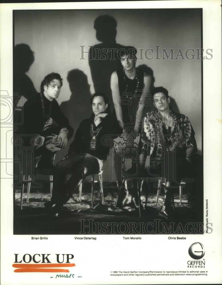 1990 Press Photo Members of the music group Lock Up - hcp05501- Historic Images