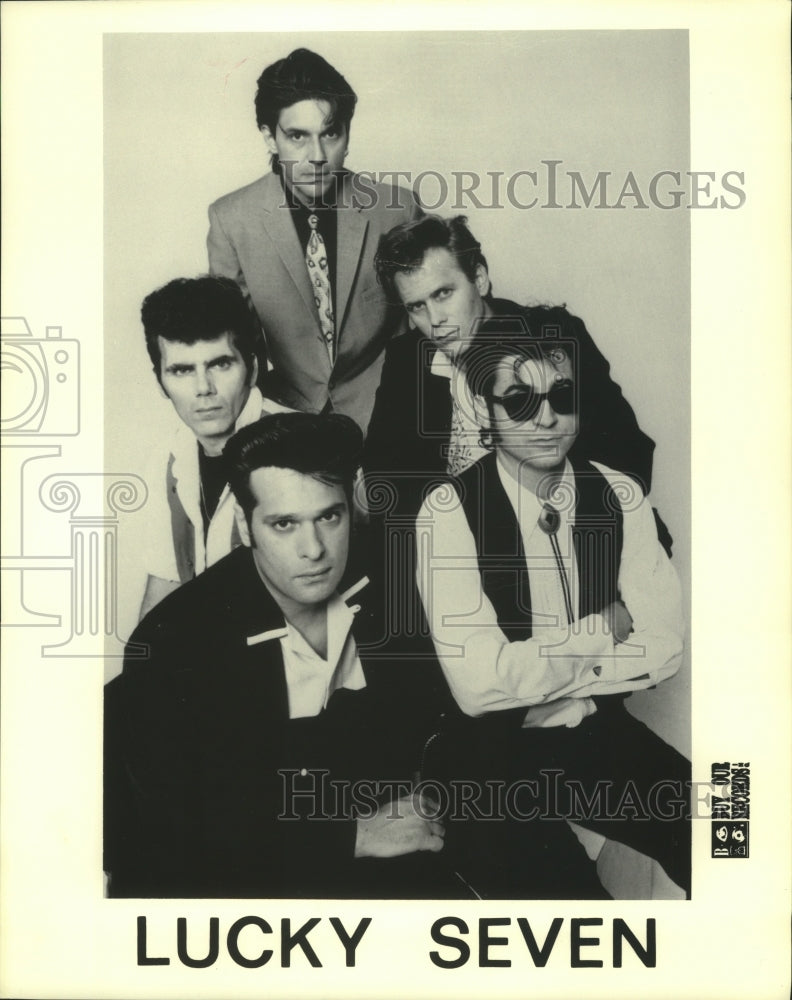 1991 Press Photo Members of the music group Lucky Seven - hcp05538- Historic Images