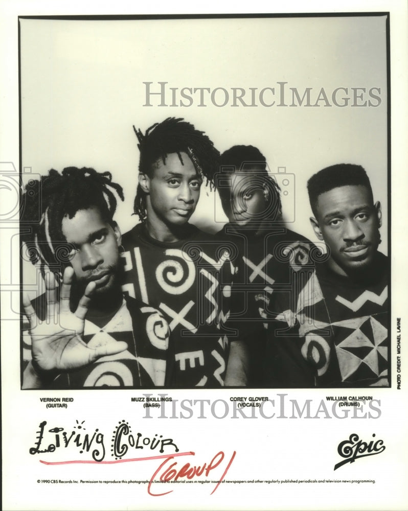 1990 Press Photo Members of the music group Living Colour pose for a photo- Historic Images