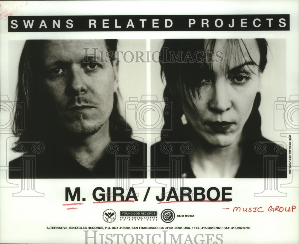 1995 Press Photo Music group M. Gira / Jarboe - hcp05709- Historic Images