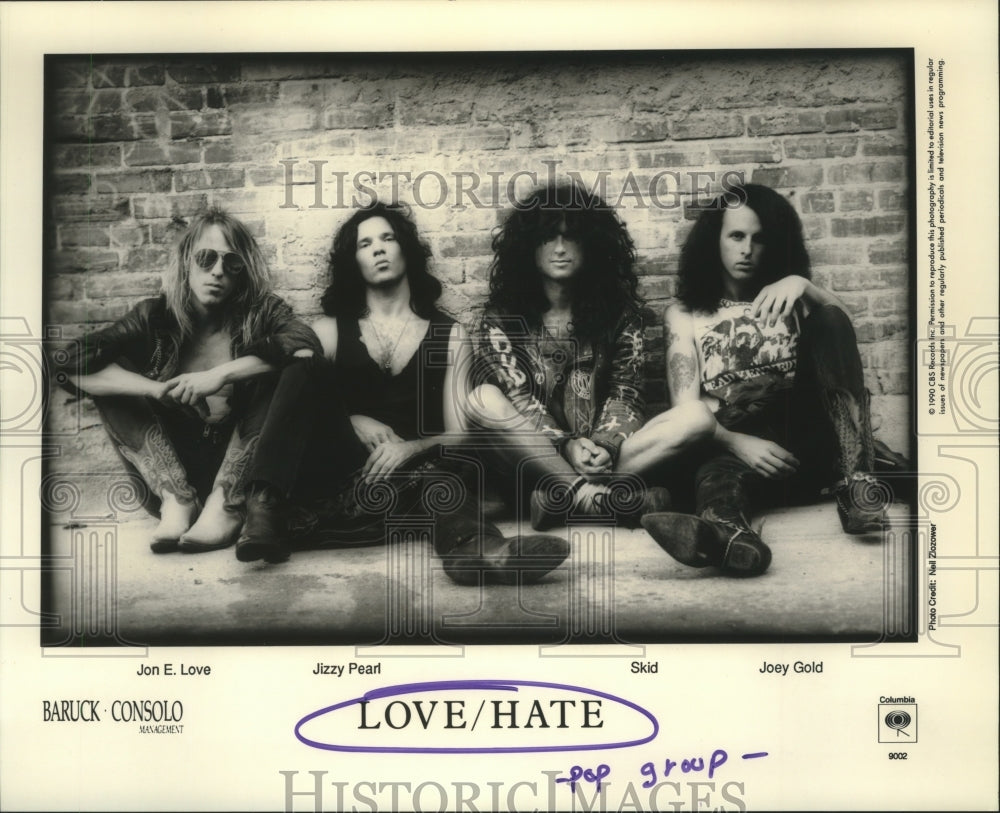 1990 Press Photo Members of the pop music group Love/hate - hcp05713- Historic Images