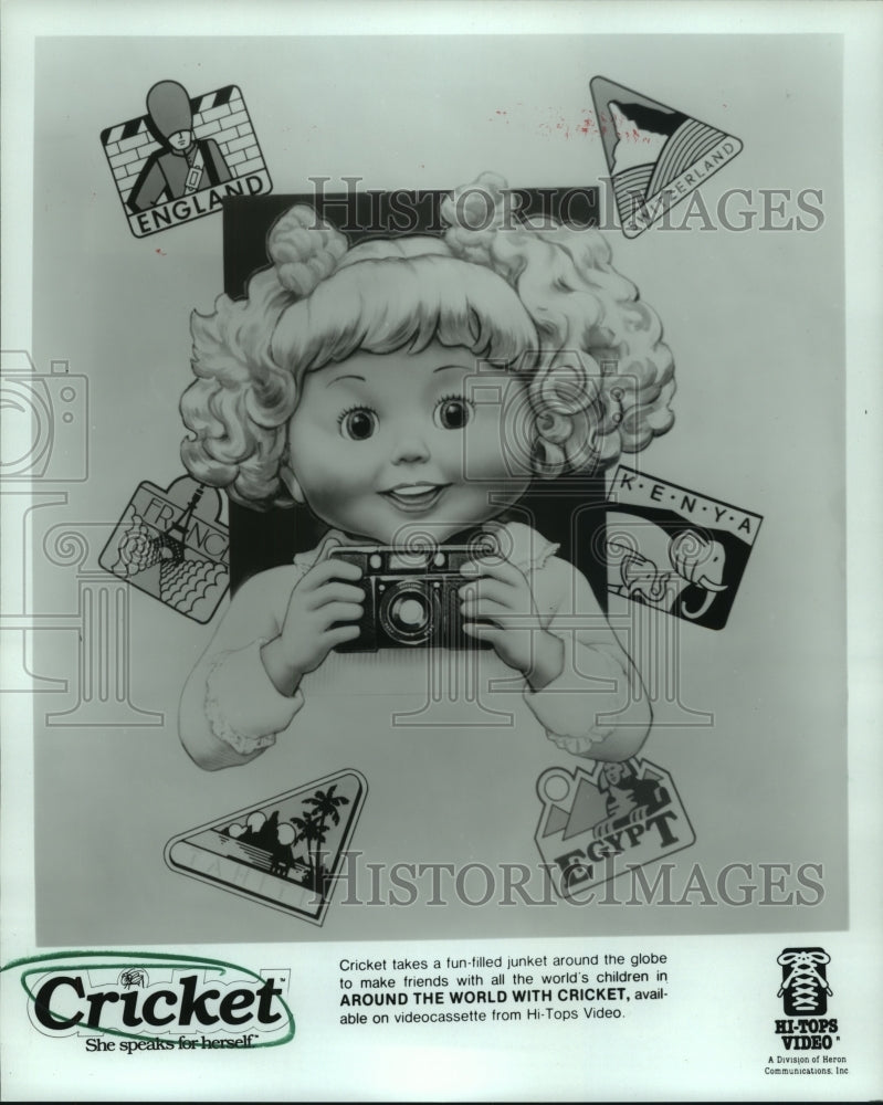 1987 Press Photo Animation Cricket in "Around The World With Cricket".- Historic Images