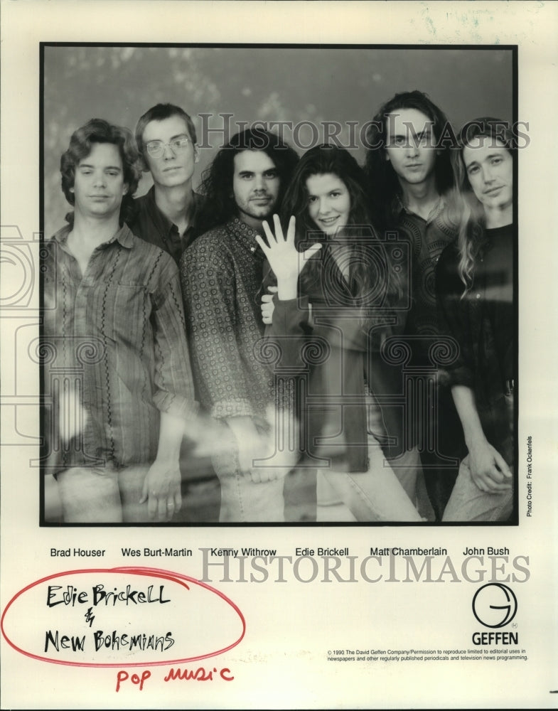 1990 Press Photo Members of pop group &quot;Edie Brickell and New Bohemians&quot;.- Historic Images