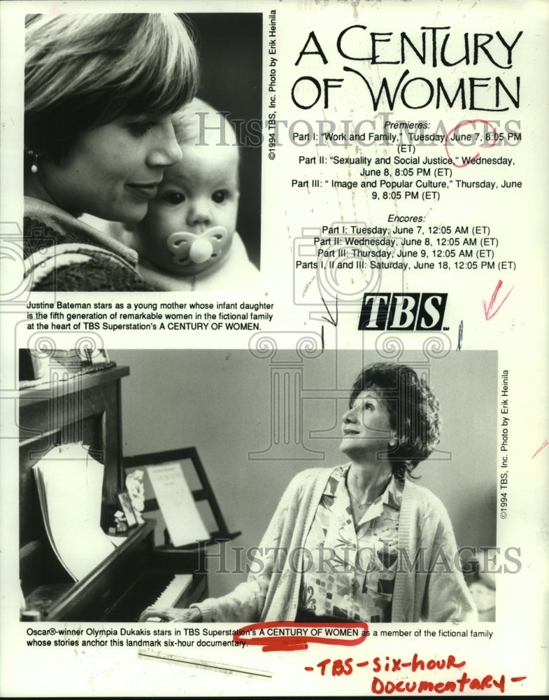 1994 Press Photo Scenes from TBS's "A Century of Women". - hcp05908- Historic Images