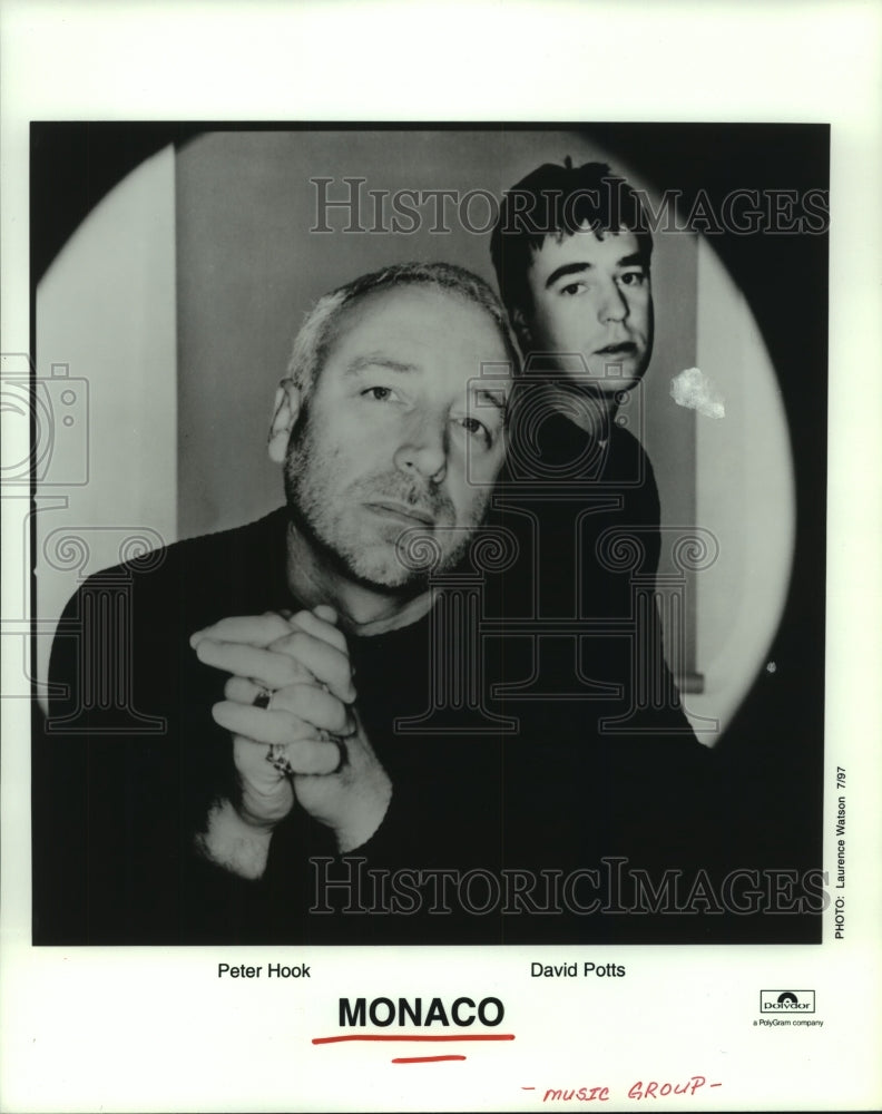 1997 Press Photo Peter Hook and David Potts from the music group Monaco- Historic Images