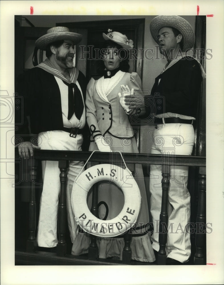 1988 Press Photo Ralph Katz, Claire Frazier, and John Jennings in Houston play- Historic Images