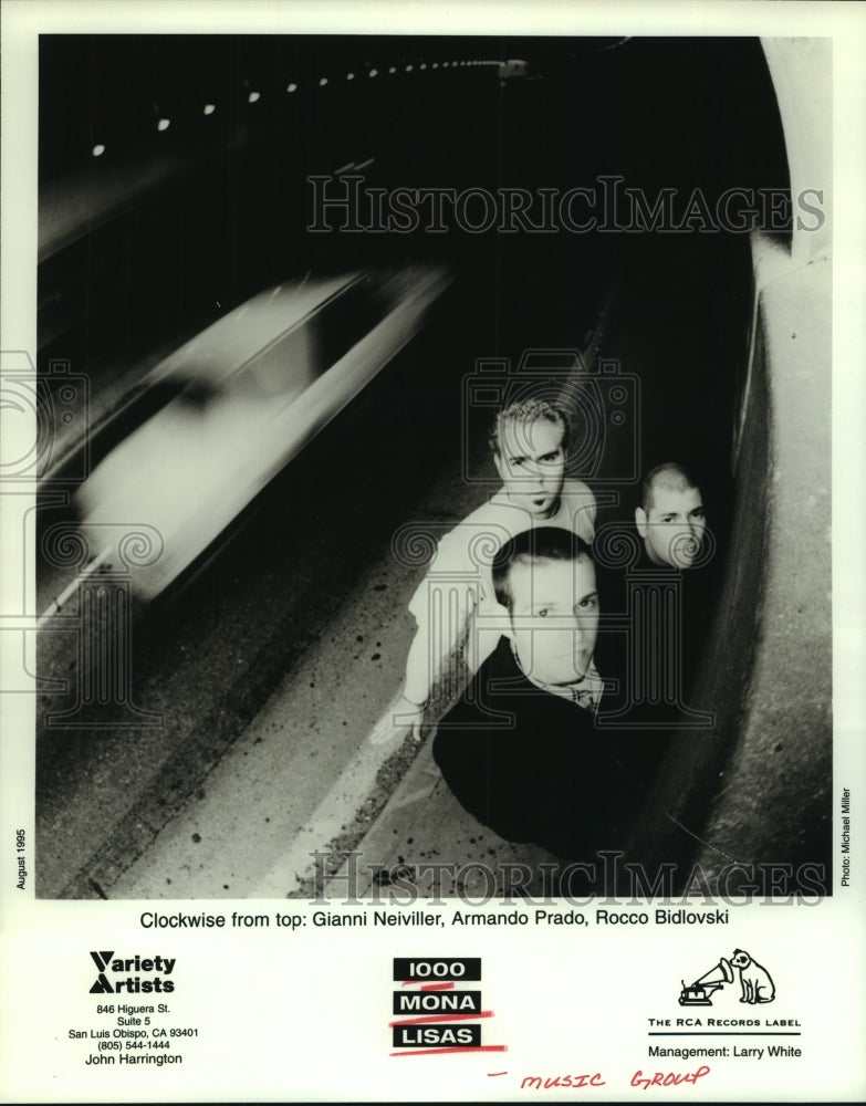 1995 Press Photo Members of the music group 1000 Mona Lisas - hcp06089- Historic Images