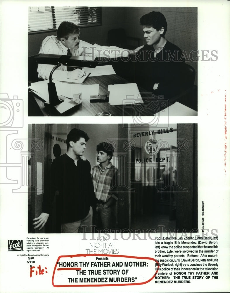 1994 Press Photo Scenes from "Honor Thy Father and Mother" movie - hcp06109- Historic Images