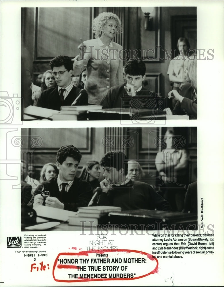 1994 Press Photo David Beron, Susan Blakely, and Billy Warlock star in movie- Historic Images