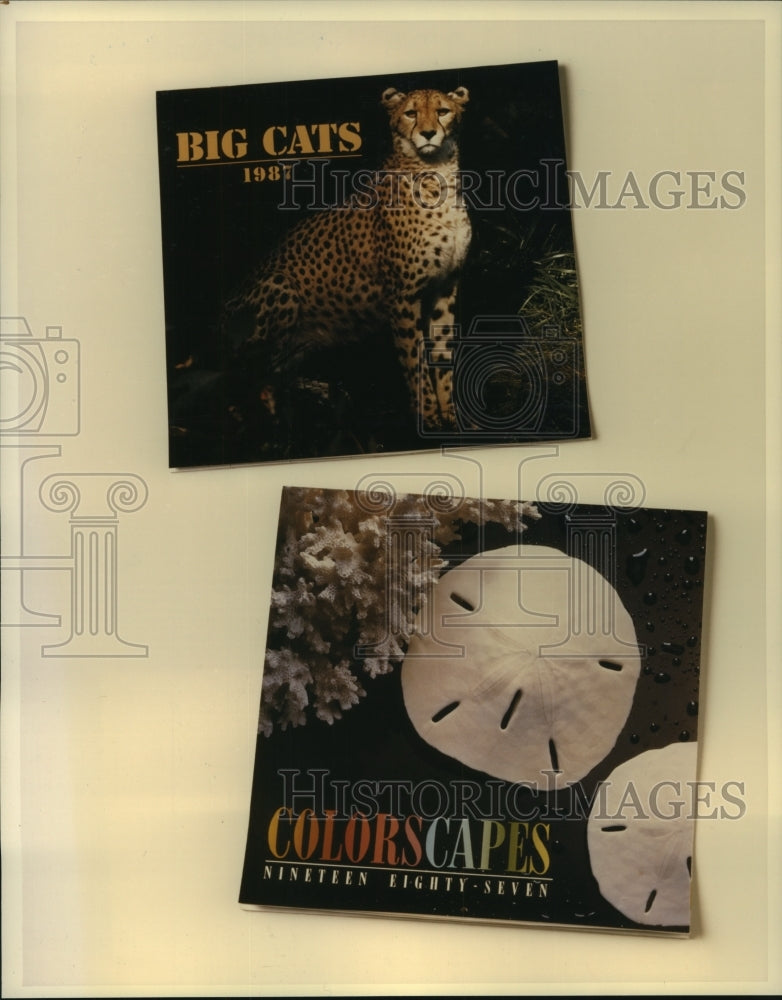 1986 Press Photo Big Cats and Colorscapes calendars offered by Hallmark- Historic Images