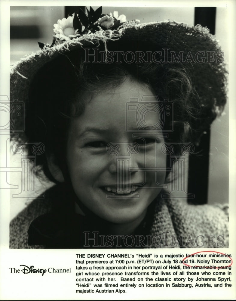 1989 Press Photo Noley Thornton in The Disney Channel's "Heidi" Miniseries- Historic Images