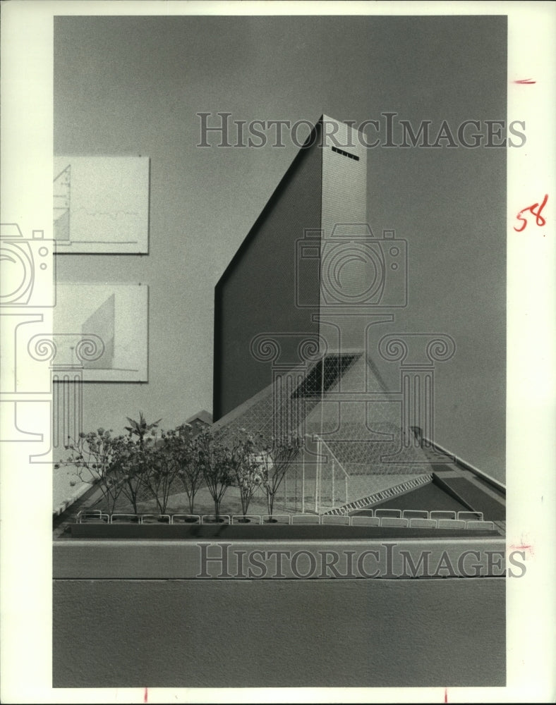 1982 Press Photo Anthony Frederick's Plan for Houston Contemporary Arts Museum- Historic Images