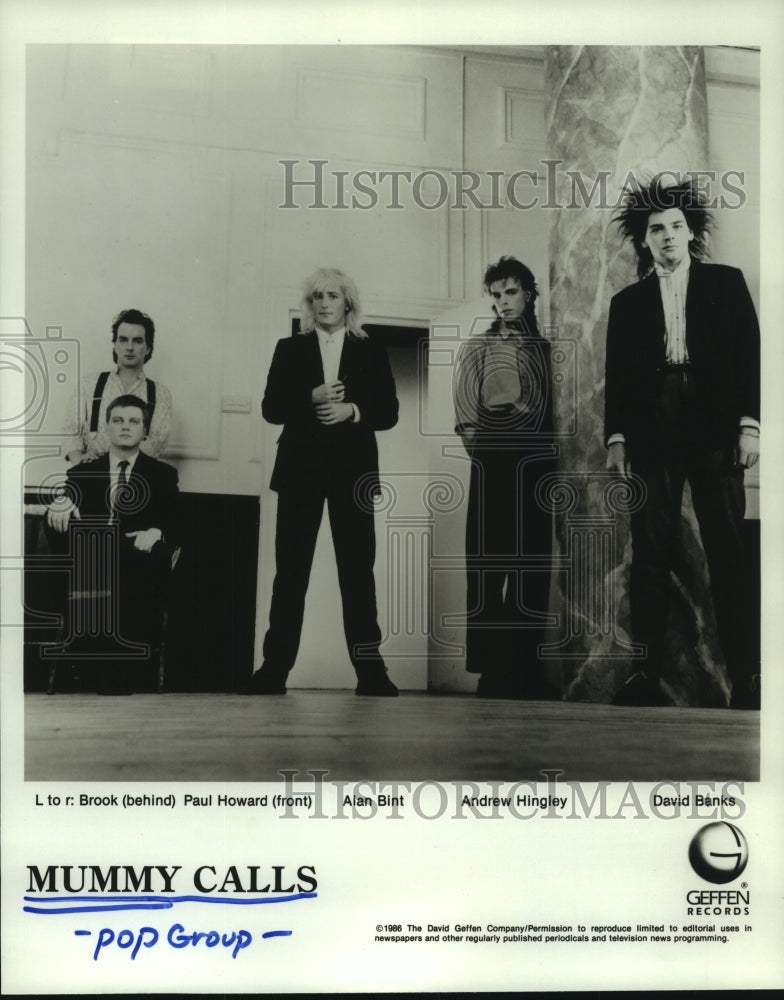 1986 Press Photo Members of Pop Group "Mummy Calls" - hcp06237- Historic Images