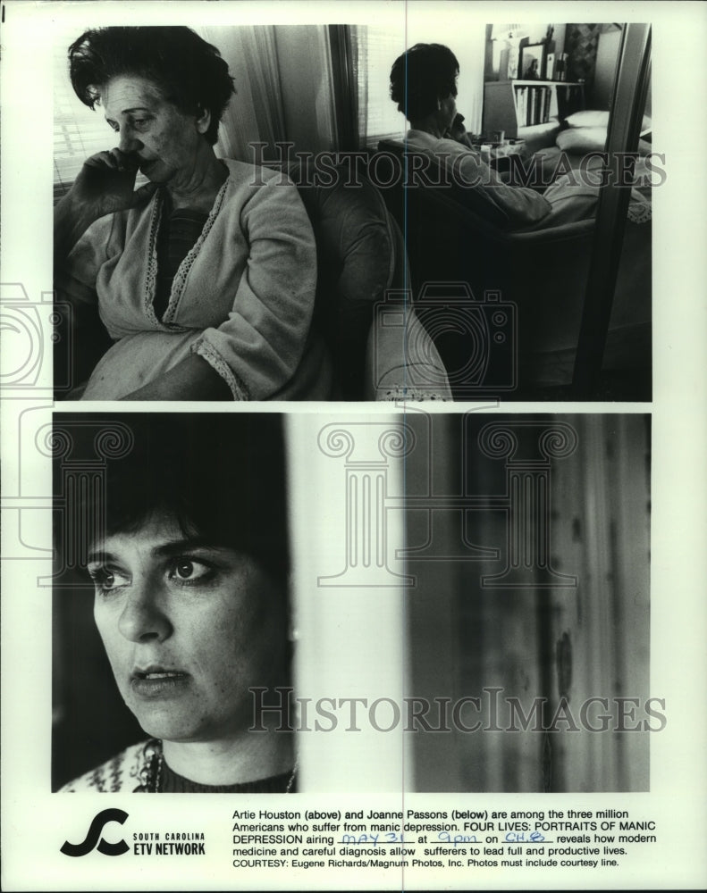1988 Press Photo "Four Lives: Portraits of Manic Depression," South Carolina ETV- Historic Images