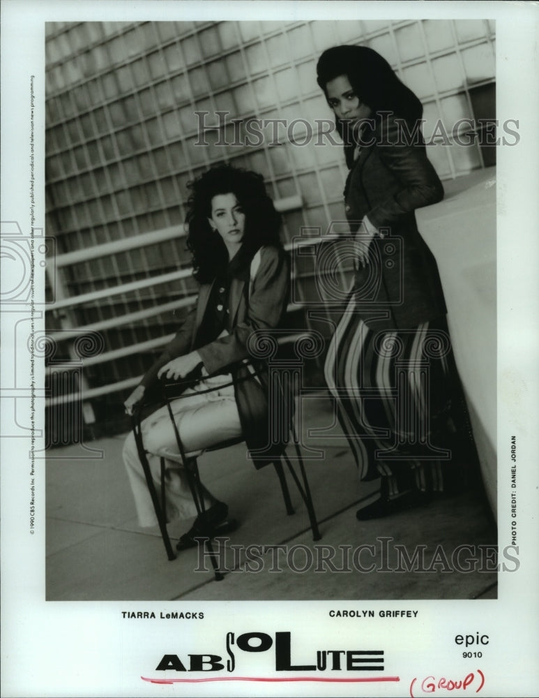 1990 Press Photo &quot;Absolute&quot; Music Group, Tiarra LeMacks, Carolyn Griffey- Historic Images