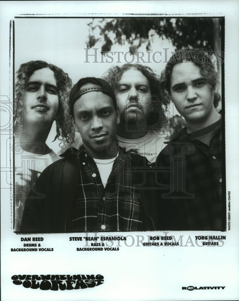 1993 Press Photo "Overwhelming Colorfast" Dan Reed, Steve "Bean" Espaniola- Historic Images