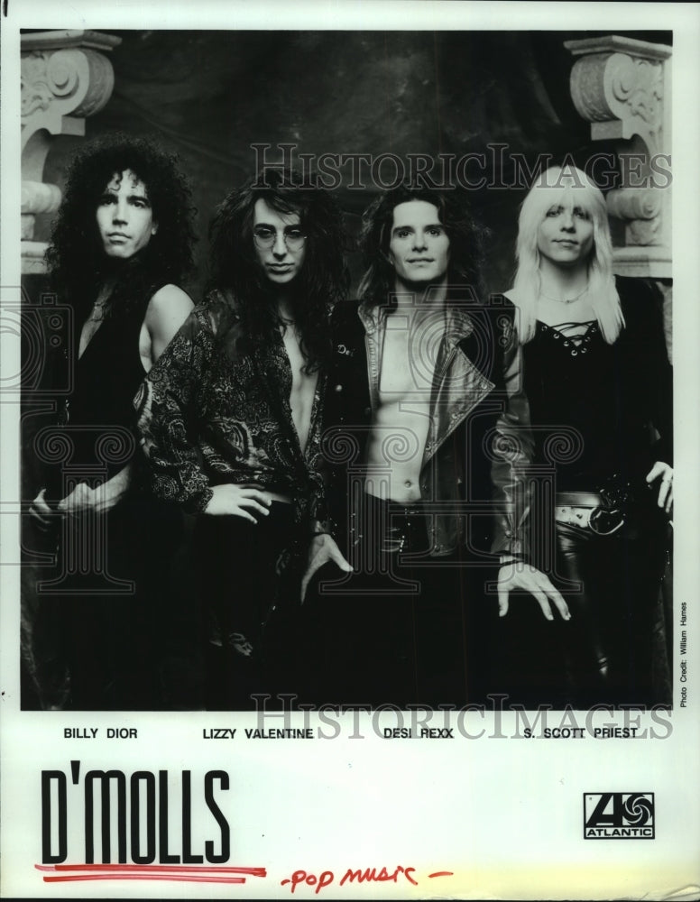 1990 Press Photo "D'Molls" Milly Dior, Lizzy Valentine, Desi Rexx - hcp06403- Historic Images