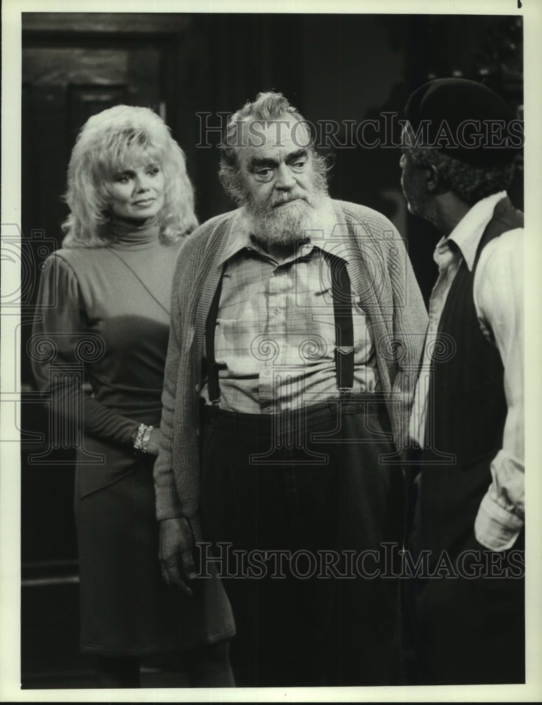 1986 Press Photo Loni Anderson, Jack Elam on &quot;Easy Street&quot; NBC TV Series- Historic Images