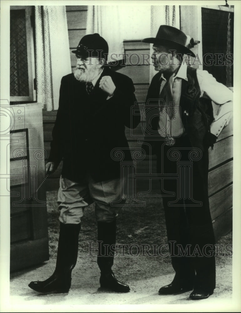 1986 Press Photo Jack Elam, Lee Weaver star in "Easy Street," airing on NBC-TV.- Historic Images