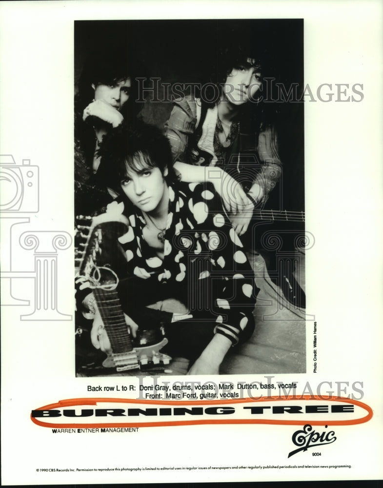 1990 Press Photo Members of "Burning Tree". - hcp06520- Historic Images