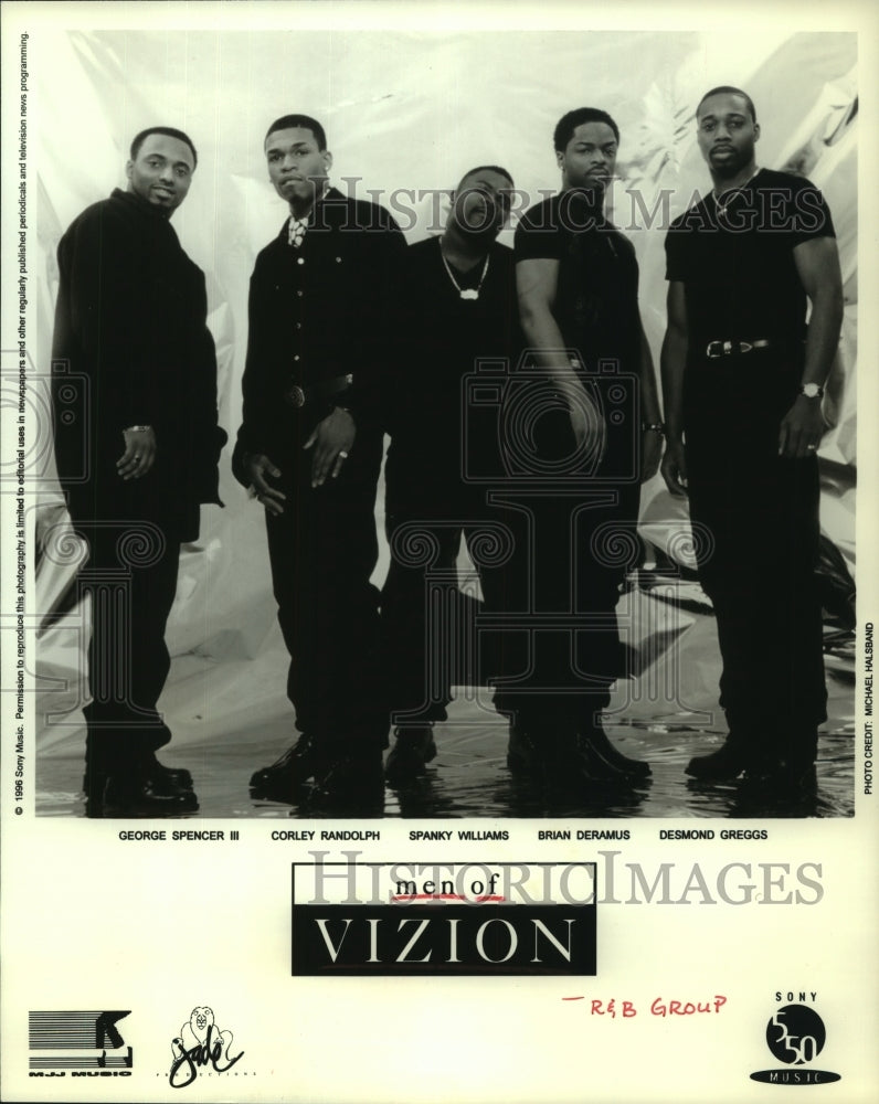 1996 Press Photo Members of rhythm and blues group &quot;Men of Vizion&quot;. - hcp06529- Historic Images