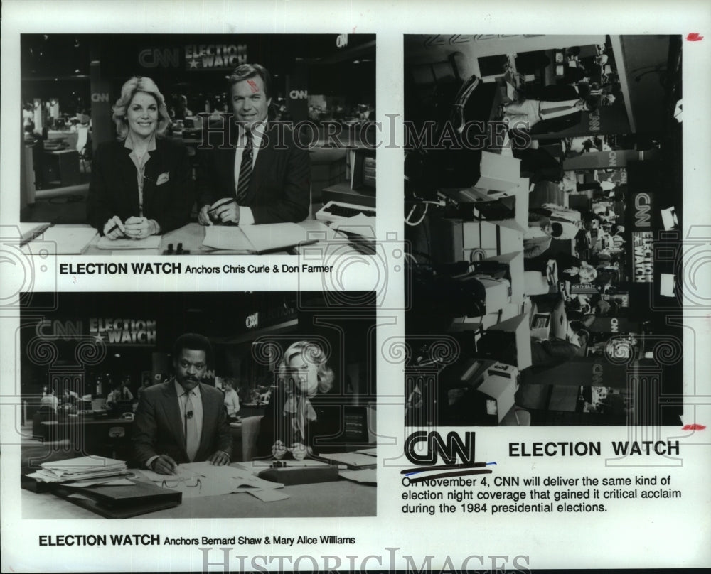 1984 Press Photo Scenes from CNN Election Watch coverage. - hcp06585- Historic Images