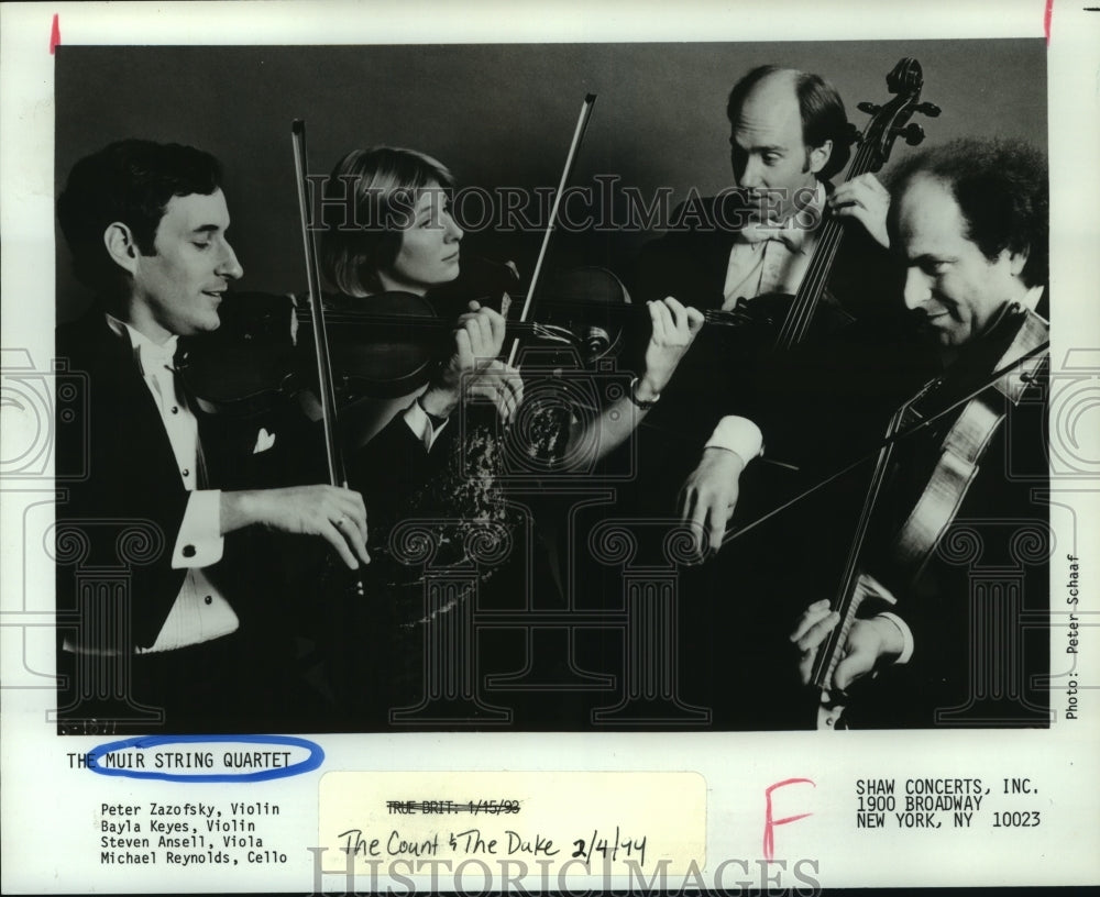 1994 Press Photo String instruments music group The Muir String Quartet.- Historic Images